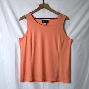 Bob Mackie Womens Wearable Art Tank Top Coral Peach Size M Minimalist Office